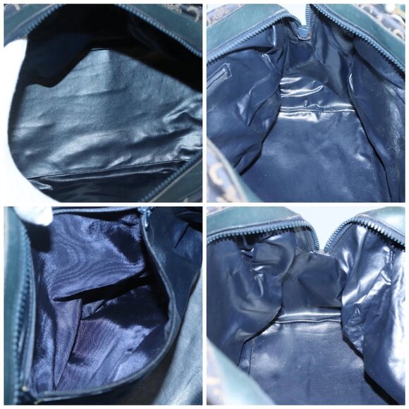 CELINE C Sulky Hand Bag Canvas Navy Gold Auth - Picture 13 of 14